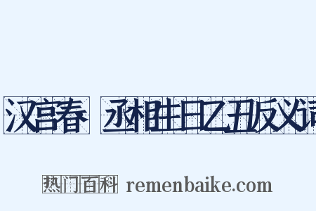汉宫春·丞相生日乙丑反义词是什么意思的图片